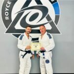 Joshua Randorf receiving Brazilian Jiu Jitsu certification at Royce Gracie Academy